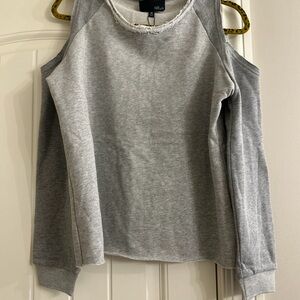 Elegant Gray Cold Shoulder Sweatshirt